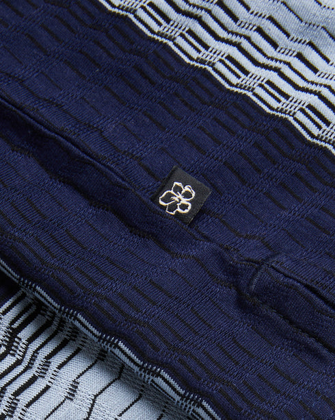 WALRAF-Tops-SS Textured Stripe Zip Polo- Ted Baker Romania
